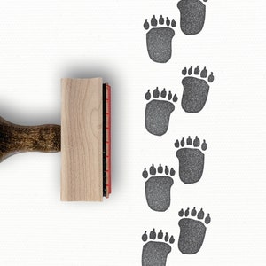 Bear Tracks | Paw Prints Stamp | Polar Bear Stamp | Brown Bear Footprints Stamp | Animal Tracks | Teacher Stamps | Camping Rubber Stamp