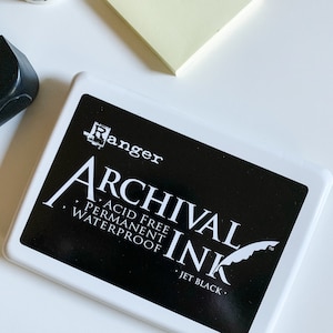 LARGE Ink Pad | Black Ink Pad, Brown, Green, Blue + Red | 4" x 6" | Large Rubber Stamp Pad | Custom Logo Stamp InkPad | Ranger Archival