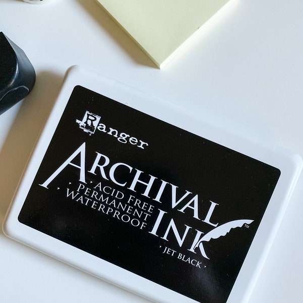 LARGE Ink Pad | Black Ink Pad, Brown, Green, Blue + Red | 4" x 6" | Large Rubber Stamp Pad | Custom Logo Stamp InkPad | Ranger Archival