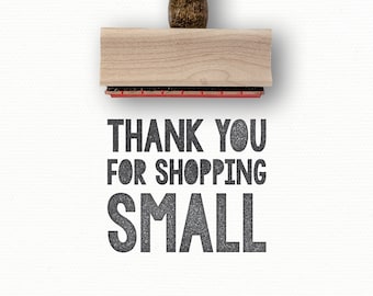 Thank You for Shopping Small Stamp | Thank You So Much Thanks Rubber Stamp | Small Business Custom Packaging Stamp | Shop Small Business