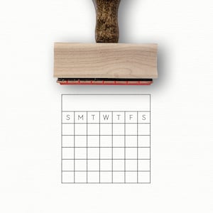 Goal Habit Tracker Stamp (SUNDAY 1st): Perpetual Calendar Rubber Stamp