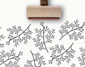 Branch Stamp | Hand Drawn Branch Pattern Rubber Stamp | Teacher Stamp | Planner Stamps | Gift for Her | Natural Nature Feminine Rubber Stamp