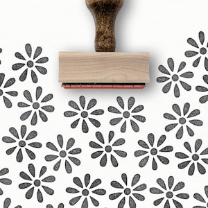 3 fleurs marguerites | Tampon marguerite | Tampon de plume Happy Mail Snail Mail | Tampon d'emballage cadeau DIY | XL, grande petite, petite | Motif de tampon en caoutchouc