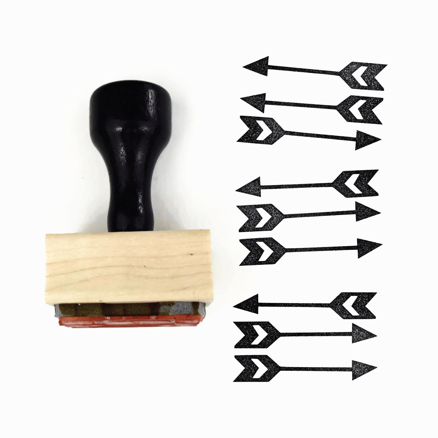 Rubber Stamp Arrow Pattern DIY Snail Mail Packaging Bow