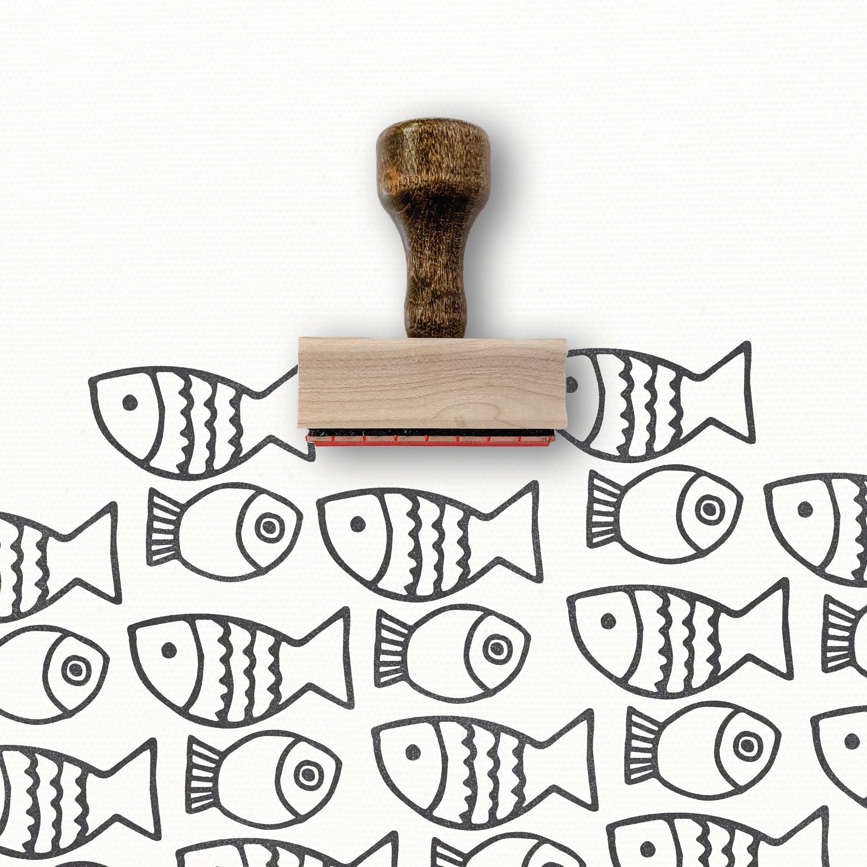 Fish Rubber Stamp | Pattern Fish Stamp | Teacher Stamps | Snail Mail