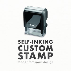 May include: A black self-inking custom stamp with the text "trodat Printy 4911" on it. The stamp is made from your design.