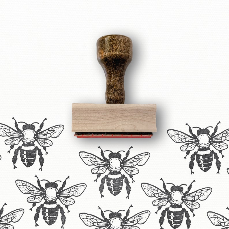 Bee Stamp Honeybee Rubber Stamp Honey Packaging DIY Etsy