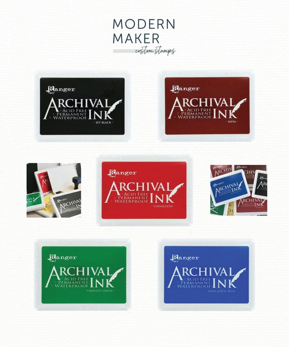 LARGE Ink Pad, Black Ink Pad, Brown, Green, Blue + Red, 4 x 6, Large Rubber  Stamp Pad, Custom Logo Stamp InkPad