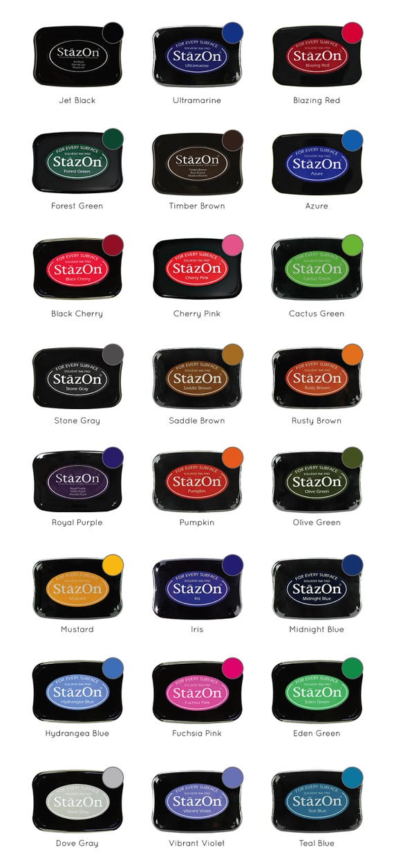 StazOn Ink Pad | Choose Your Color(s) | Quick Drying Solvent Ink | Archival  and Acid Free | Stamp Pad for your Creatiate Rubber Stamps