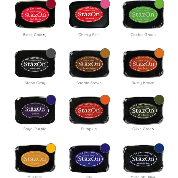 StazOn Ink Pad | Choose Your Color(s) | Quick Drying Solvent Ink | Archival and Acid Free | Stamp Pad for your Creatiate Rubber Stamps