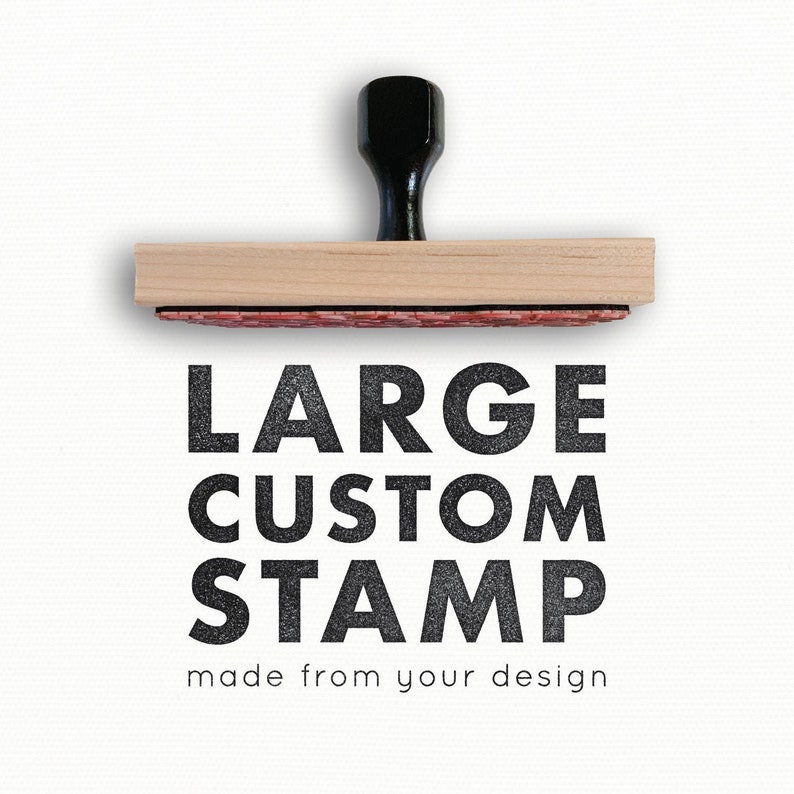 Large Custom Stamp  Custom Logo Stamp  Custom Rubber Stamp image 1