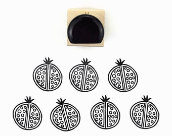 Rubber Stamp Pomegranate | Pom Pom Pomagranate Hand Drawn Stamp