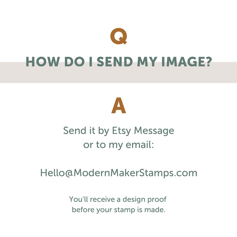 Custom Logo Stamp from your Design or Logo Business Custom Stamp Custom Rubber Stamp for Logo Custom Stamper from Modern Maker Stamps image 2