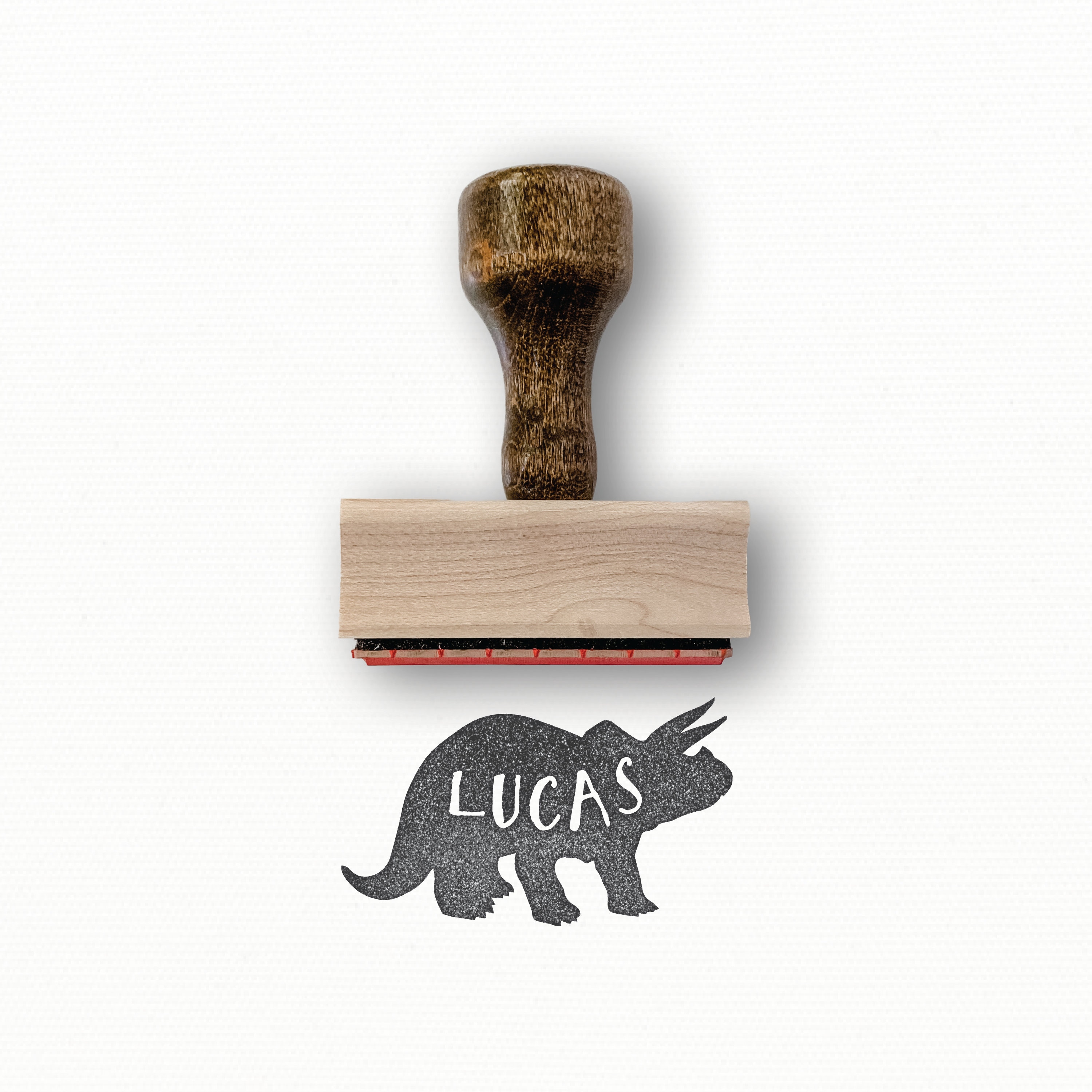 Dinosaur Rubber Stamp with Personalized Name