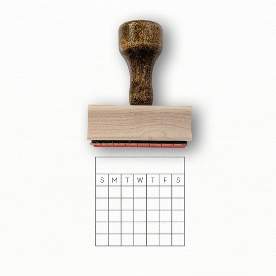 Goal Habit Tracker Stamp (SUNDAY 1st) | Perpetual Calendar Planner Stamps |  Planner Minimalist Journal | Bujo Rubber Stamp Bullet Journal BJ — Modern