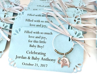 Elephant baby shower wine charm favors. Baby Boy Elephant and Little Peanut Baby Shower Favors & Elephant Party Favors. 1 to 50 favors.