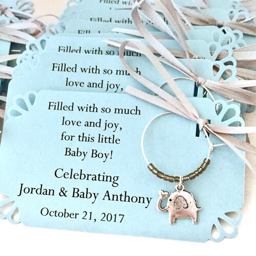 Elephant Decor for upcoming little peanut 1 to 150 elephant themed wine charms for baby shower favors for guests 1 charm set Fully customized. Elephant Decor for upcoming little peanut 1 to 150 elephant themed wine charms for baby shower favors for guests 1 charm set Fully customized.