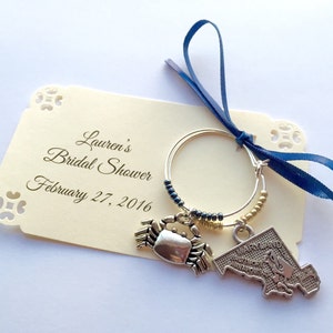 1 to 50 Maryland wine charm favors: Perfect party decor for a Maryland Destination wedding favor and Bridal Shower Favors. 2-charm favors. image 1