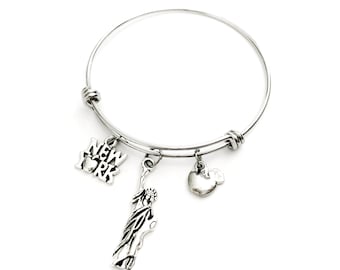NYC Charm Bangle Bracelet, New York Souvenir Gift