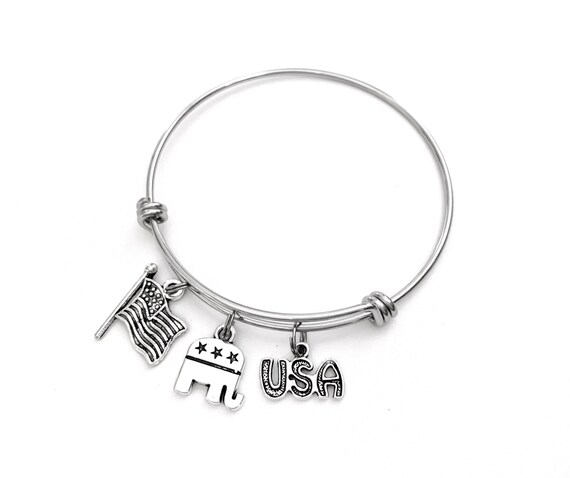Republican Elephant Charm Sterling Silver - Made in the USA Republican Elephant Charm Sterling Silver - Made in the USA