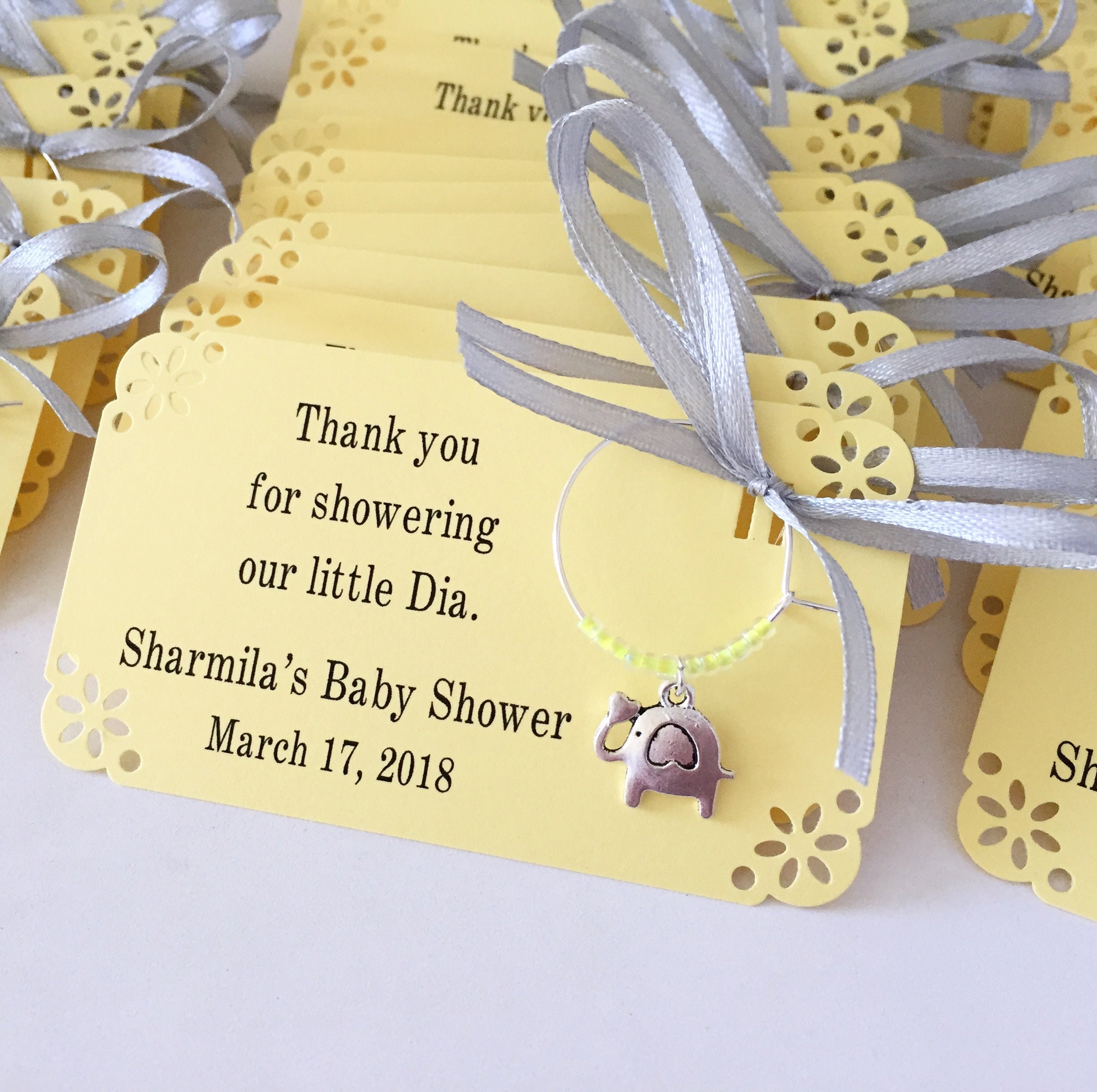 Elephant Baby Shower Favors Elephant Wine Charm Little Etsy
