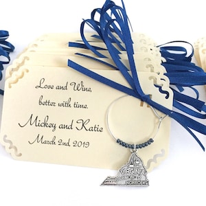 1 to 50 Virginia wine charm favors for Virginia theme event: Perfect party favor for Virginia wedding or Bridal Shower Favors. 1 charm favor