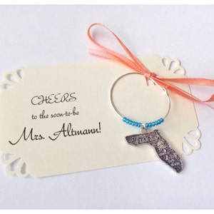 1 a 50 Florida fascino vino favorisce per florida evento tema: partito favore per Florida Bridal Shower Favor o matrimonio Floridian. 1 favore fascino