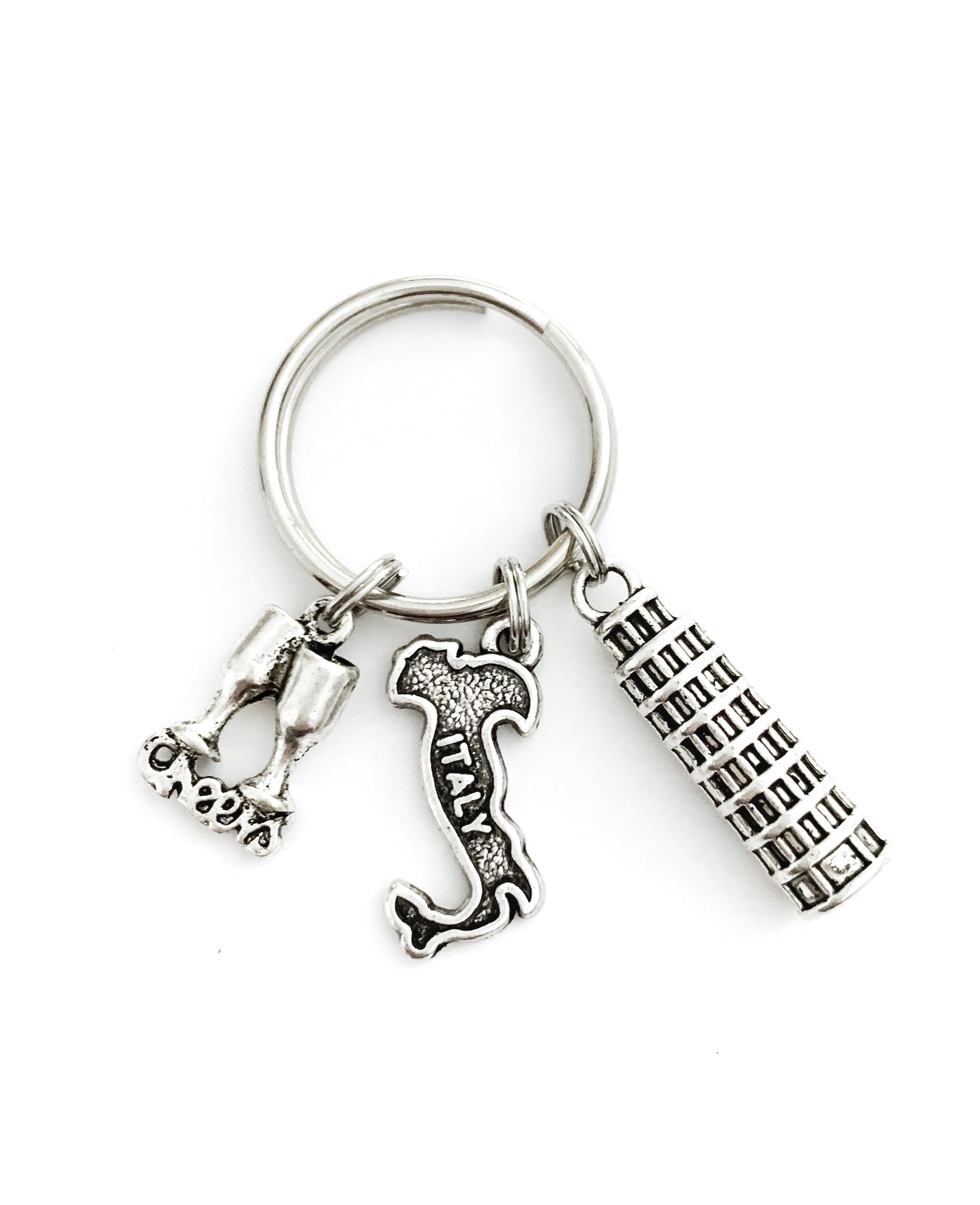 Italy Themed Keychain. Includes Italy Country Leaning Tower Etsy