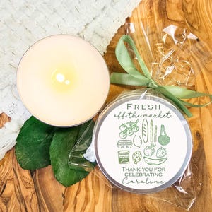 Personalized Farmers Market Candle Favors: Bridal Shower, Wedding, Baby Shower