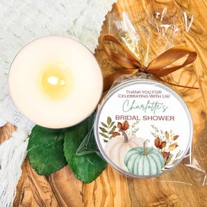 Rustic Pumpkin Candle Favors: Fall Bridal Shower, Autumn Wedding