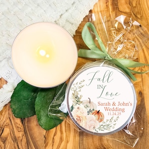 Fall Wedding Candle Favors: Rustic Autumn Thank You Gifts