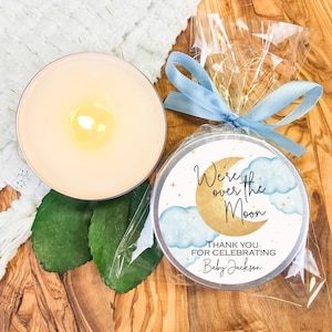 Personalized Moon & Stars Candle Baby Shower Favors
