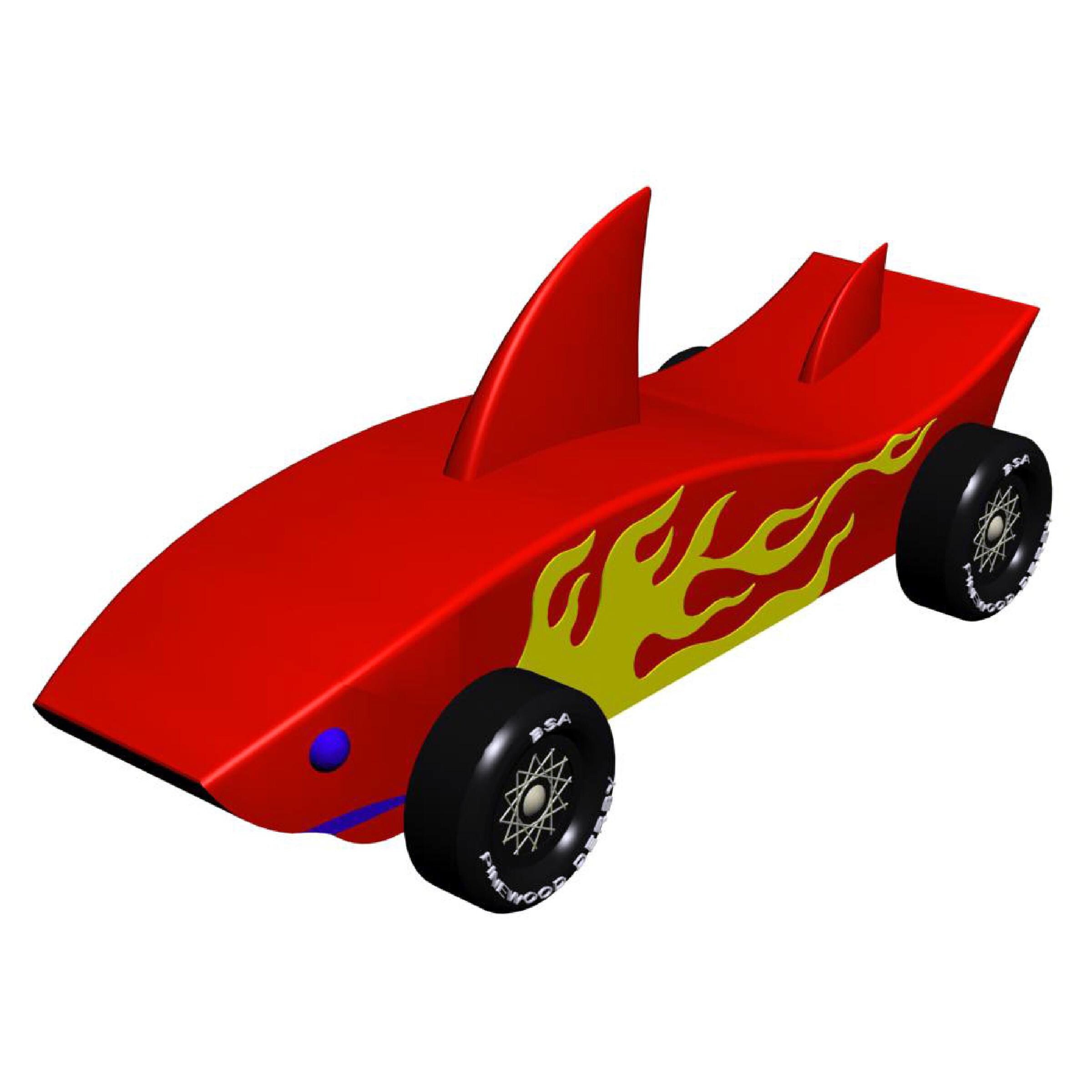 Shark Derby Car Build Plan | 3D PDF Template | Instant Download - Etsy
