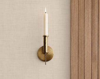 Earthy Beige Faux Linen Grasscloth Wallpaper | Neutral Burlap Texture (Peel and Stick)