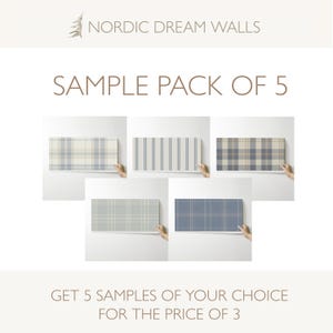 NORDICDREAMWALLS - Wallpaper Sample Pack of 5 - Peel and Stick - Pre-Pasted- Non-Pasted or Grasscloth - Just test it out!