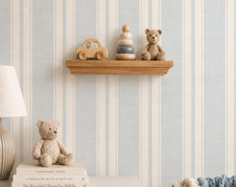 lichtblauw boerderijbehang tikkende streep verwijderbare franse blauwe streep muur cottage crème streep linnenlook peel-and-stick wandbekleding