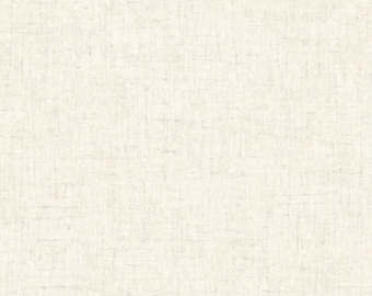 May include: Off-white wallpaper with a textured, woven appearance. The surface has a subtle, irregular pattern of fine lines, creating a visual texture. The color is a soft, neutral tone, suitable for various interior design styles.