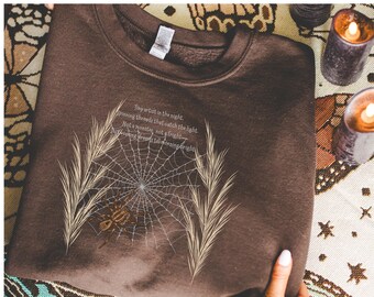 Felpa Boho Spider Web Gentle Weaver Poem, comoda felpa autunnale Gildan 18000