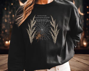 Felpa Boho Spider Web Gentle Weaver Poem, comoda felpa autunnale Gildan 18000