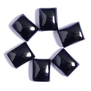 Black Onyx Rectangle Cabochon Gemstone, Calibrated Loose Stone for Ring, Pendant & Jewelry Making