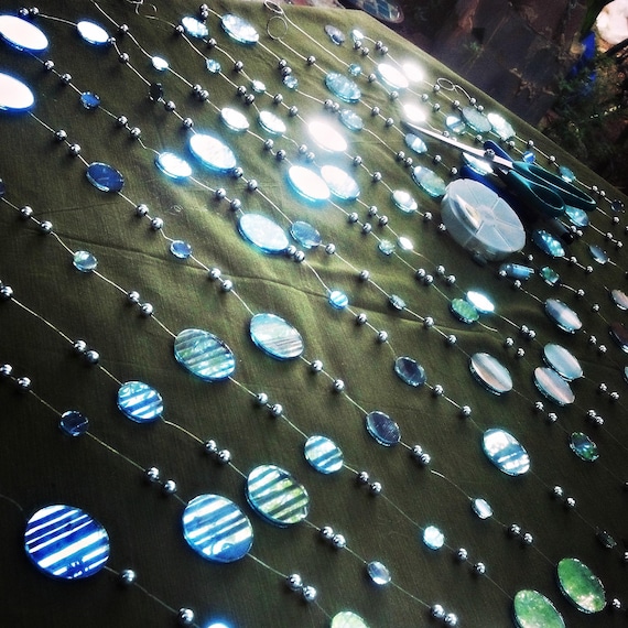 Items similar to Mirror garland, tree decoration, garden decor, patio