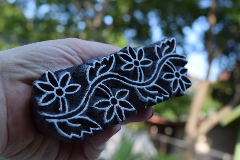 Flower Stamp,Sari Stamp,Texture Textile Stamp,Antique Printing,Block Print,Wooden Stamp,Fabric Stamp Batik stamp,Batik Stamp