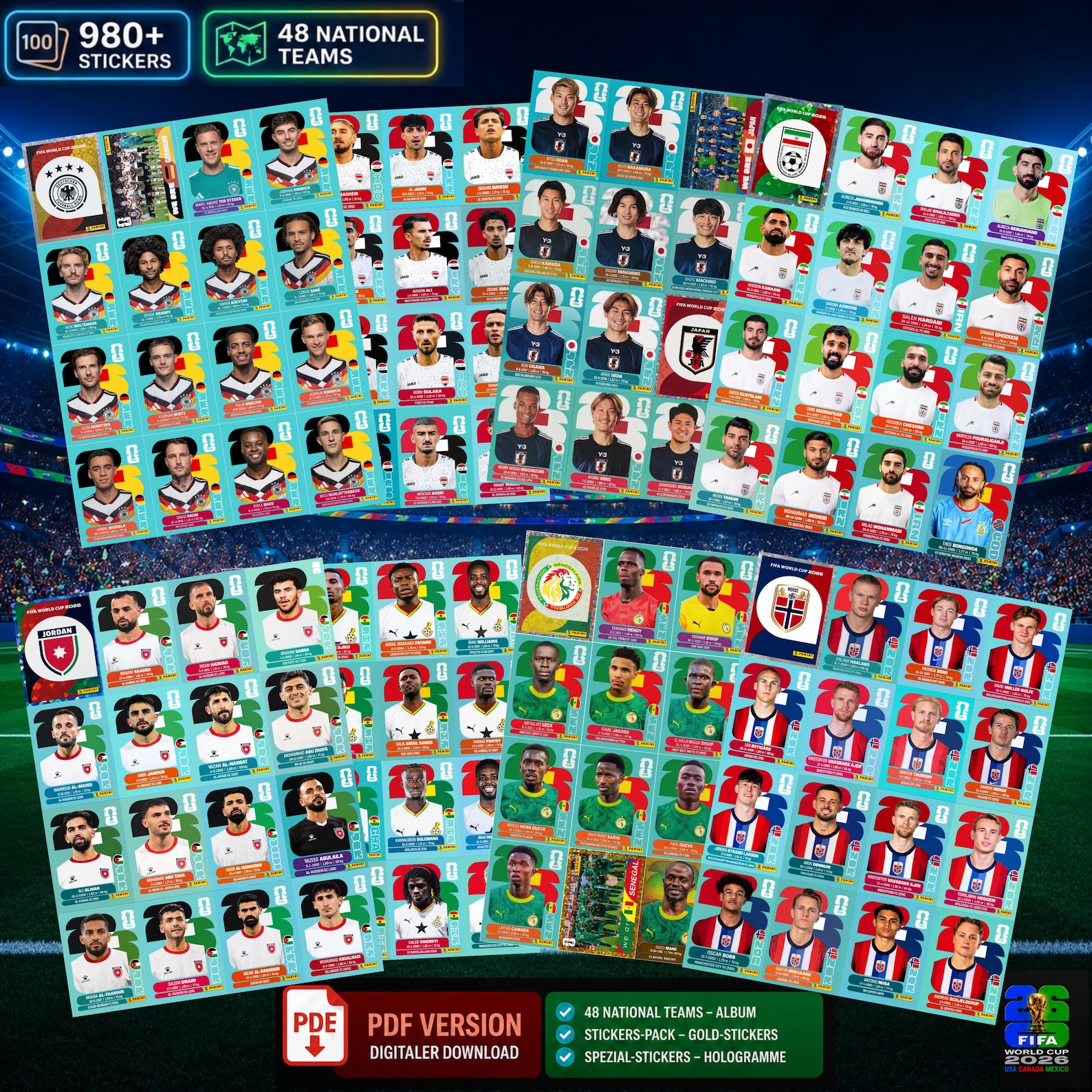 World Cup 2026 star player stickers preview