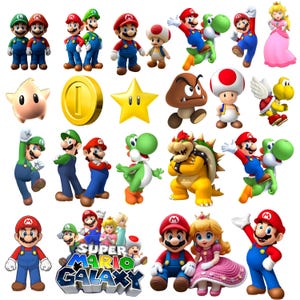 Super Mario Galaxy PNG Bundle | Mario Clipart Png Design | Mario T-Shirt Design | Mario Bros , DIY Party Decorations | Digital Downlaod image 4