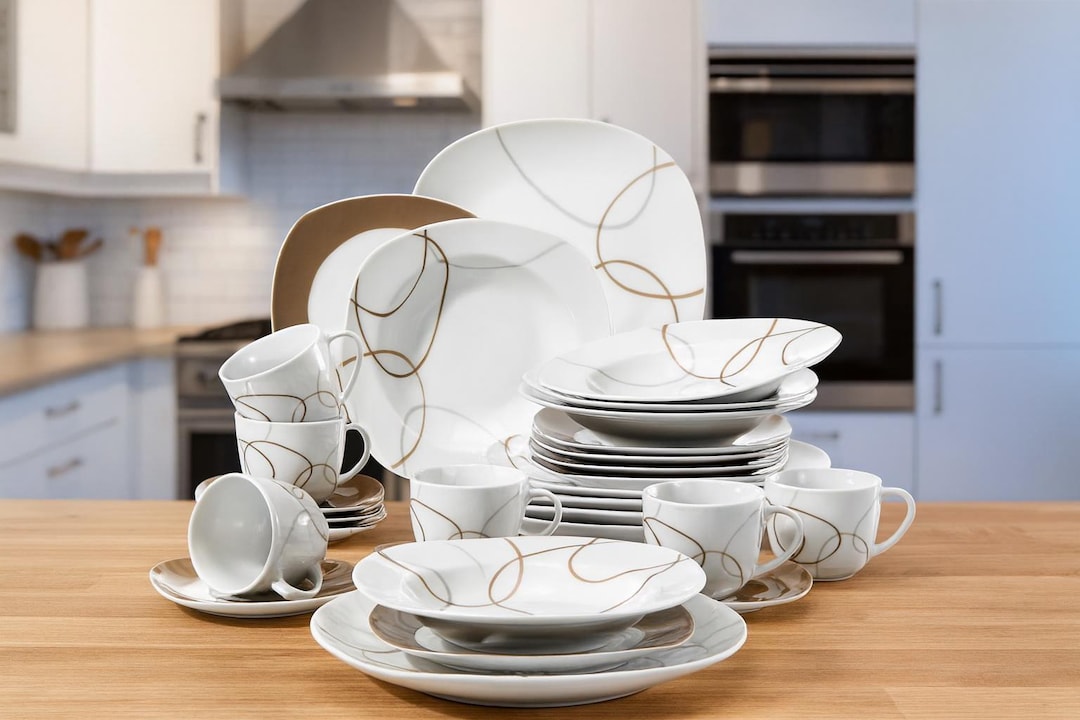 Porcelain Dinnerware Set – 30/60 Pc Plates, Cups & Saucers - Etsy