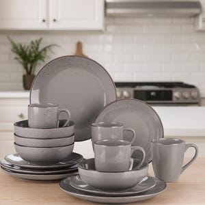 Ceramic Stoneware Dinnerware Set – 16/32 Pc Plates, Bowls & Mugs Tableware