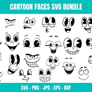 Cartoon Faces Svg, Emoji Faces Svg, Eyes Svg, Cute Faces Svg, Emoji Clipart, Funny Face Svg, Cartoon Clipart, Faces Svg, Cartoon Vector.