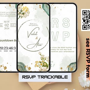 Digital Animated Wedding Invitation | Elegant Online Evite Template | Editable Paperless Wedding Invite | RSVP Ready.