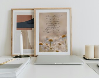 Little Men Louisa May Alcott Quote Print, Cottagecore Floral Art (Digital Download)
