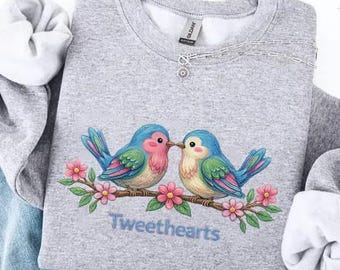 Camiseta de pájaro azul para San Valentín de Comfort Colors®, sudadera con corazones, regalo para amantes de las aves, camiseta divertida con animales, idea de camiseta romántica para parejas